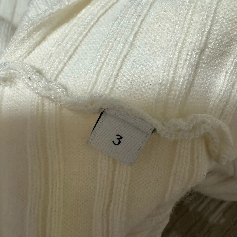 Sandro Knit Sweater With Twisted Neckline Beige Size 3 US Size 8